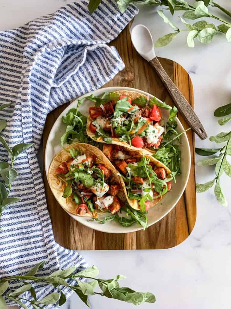 Buffalo Air Fryer Chicken Tacos (gluten free, dairy free)