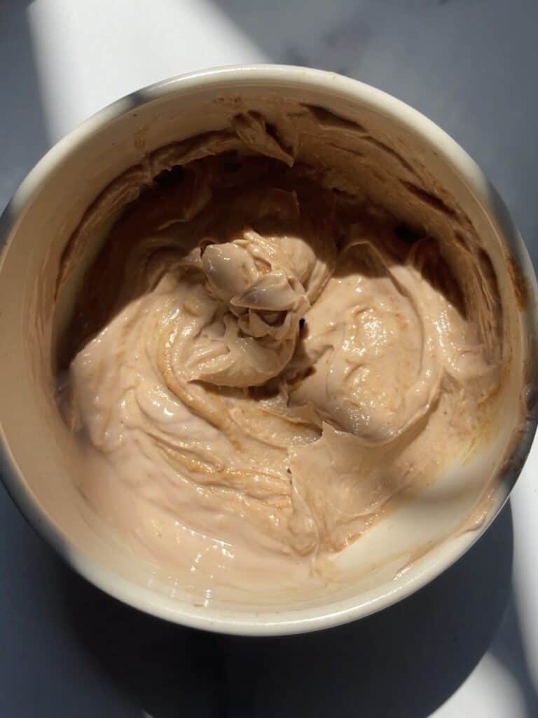 peanut butter mixed with greek yogurt