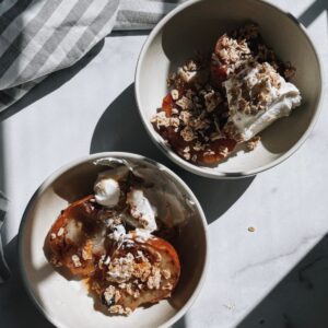 gluten free apple crisp with pumpkin spice