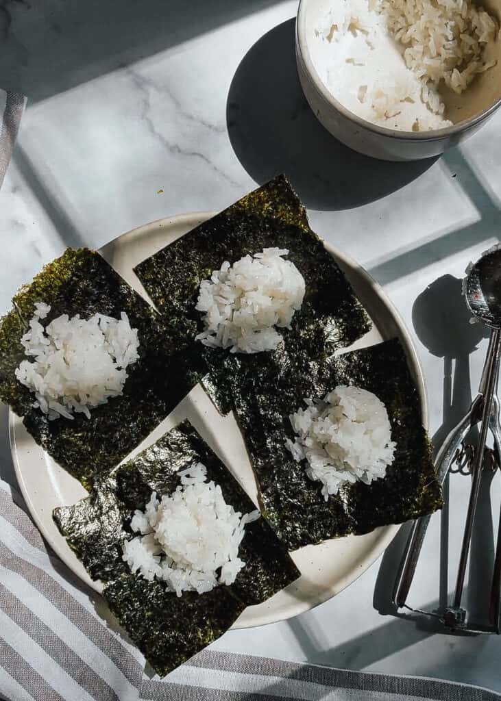 seaweed and sticky rice