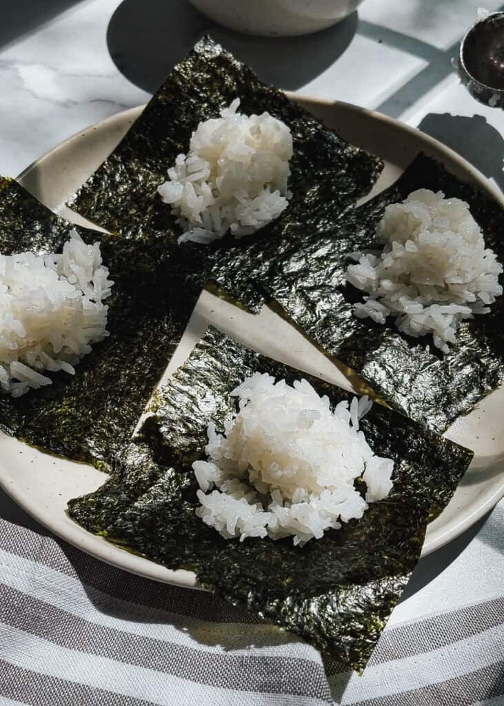 seaweed and sticky rice