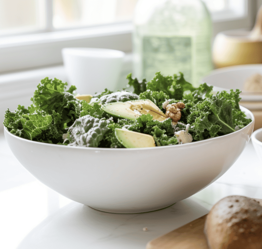 vegetarian kale caesar salad