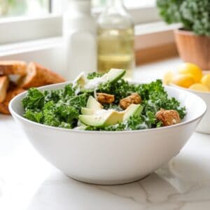 vegetarian kale caesar salad