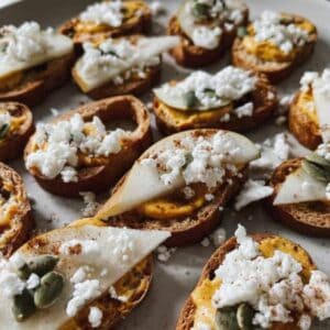 pear and feta toast