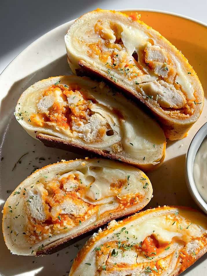 Buffalo Chicken Stromboli, gluten free stromboli