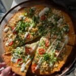 gluten free chipotle chicken pizza slice