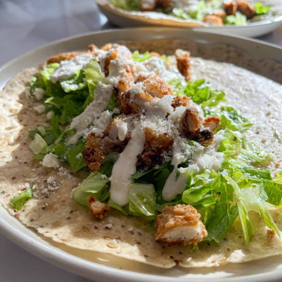 healthy caesar salad wraps