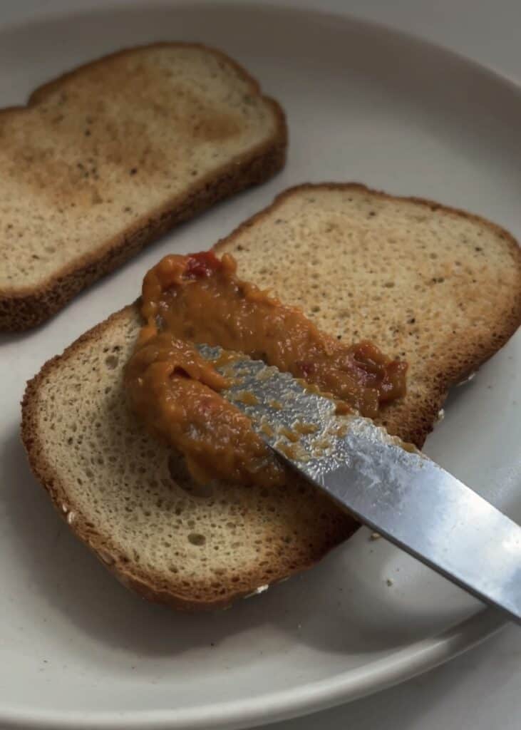 toast with eggplant spread