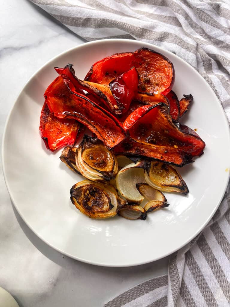 roasted peppers and onions for casserole sauce