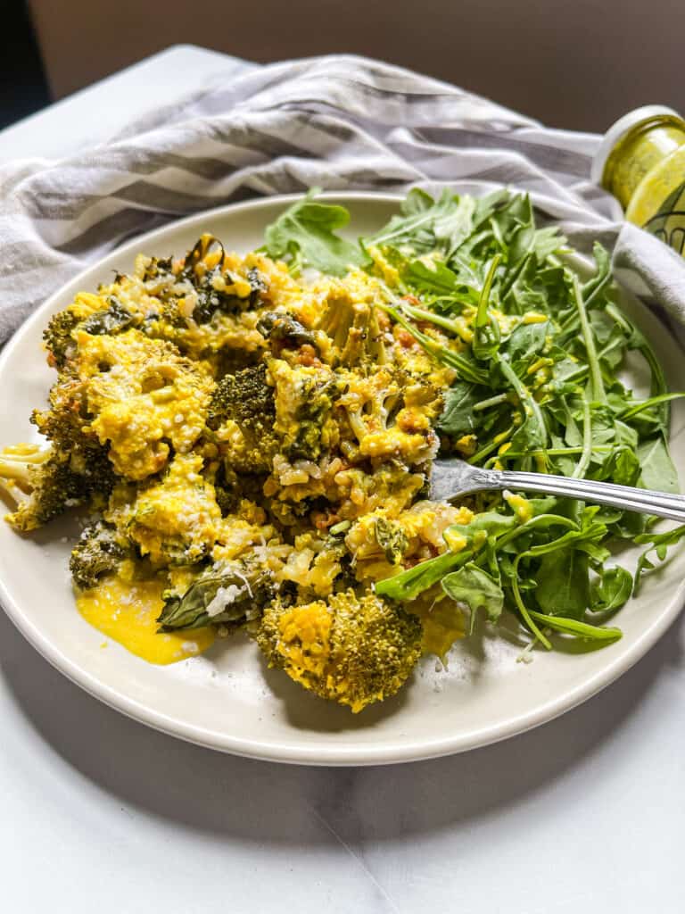 Vegan broccoli and rice casserole