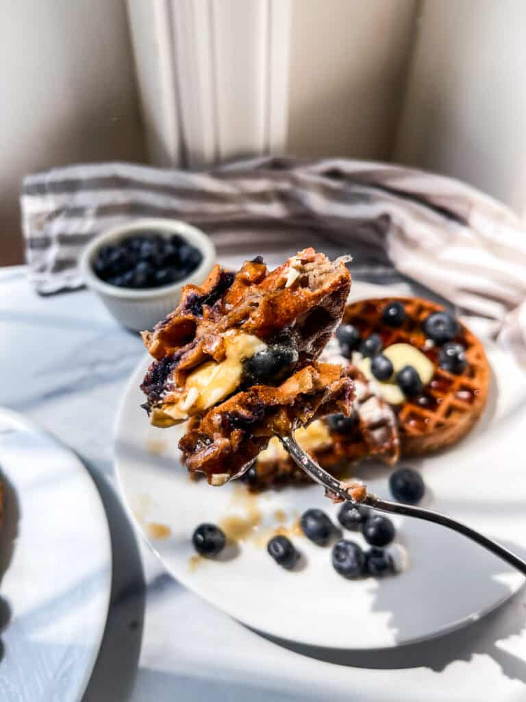 blueberry vegan waffles
