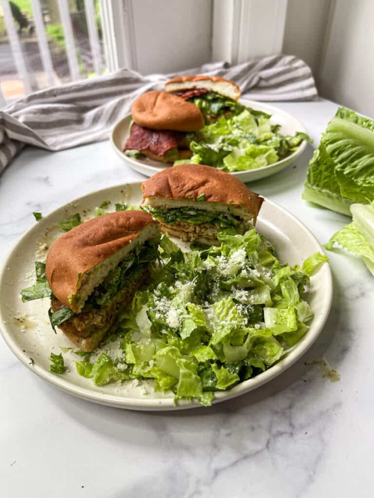 gluten free turkey burgers with side salad