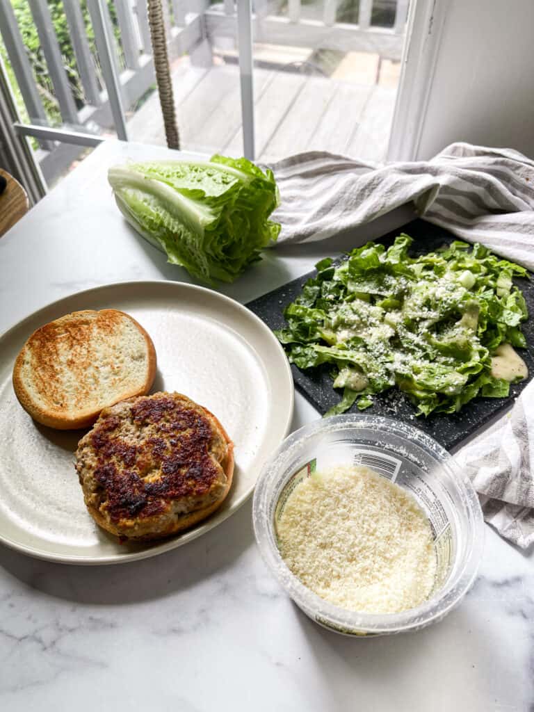 gluten free turkey burgers with side salad