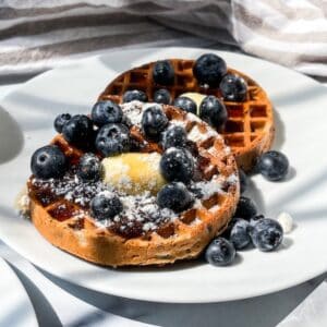 blueberry vegan waffles