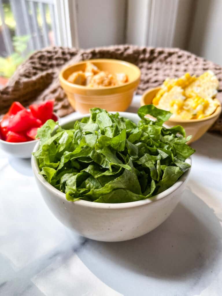 ingredients for Salad with chicken tenders and honey mustard