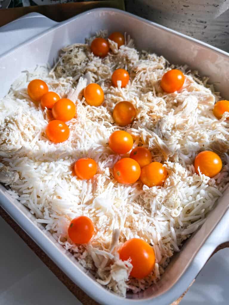 low carb chicken and rice enchilada casserole bake