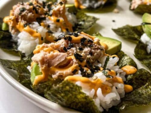 Sushi hack made with healthy, gluten-free, sustainable seaweed snacks