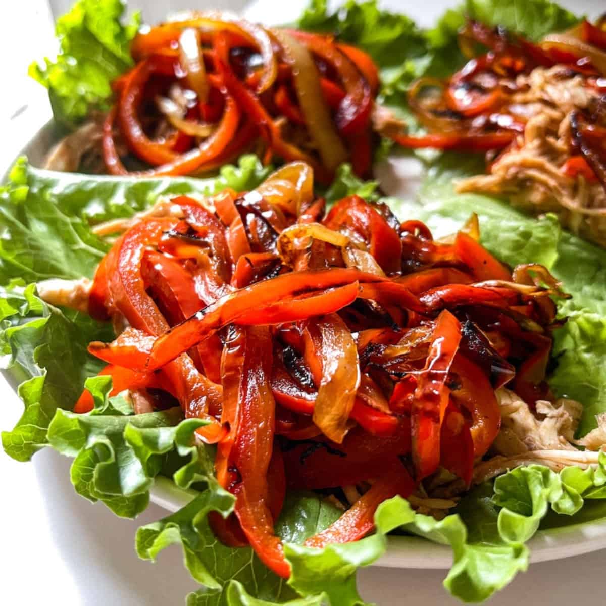 low carb chicken lettuce wraps with veggies