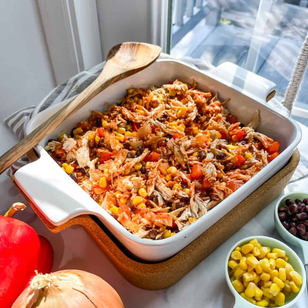Mexican Chicken Casserole with Rice and Beans