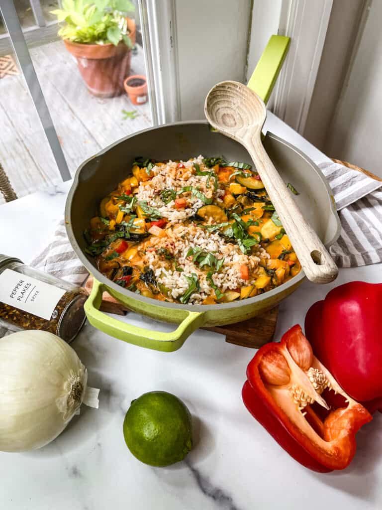 Thai coconut curry rice skillet