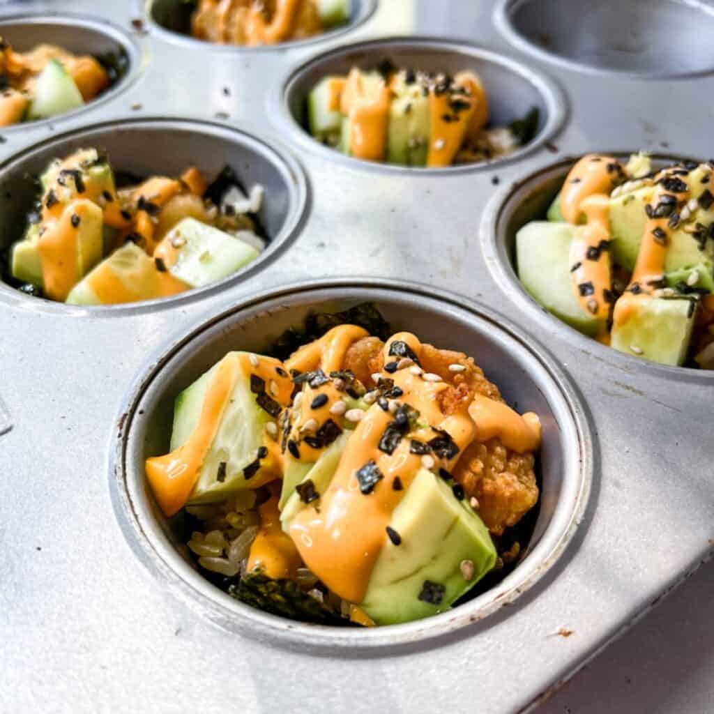 Crispy Shrimp Sushi Muffins (gluten free)