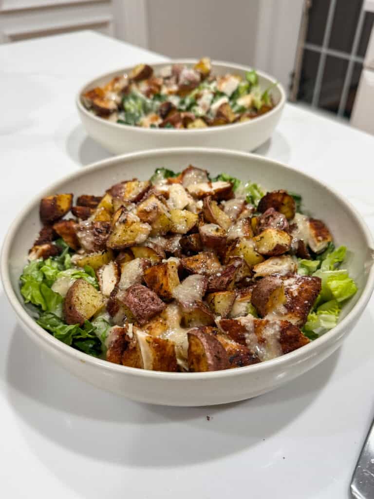 crispy chicken caesar salad