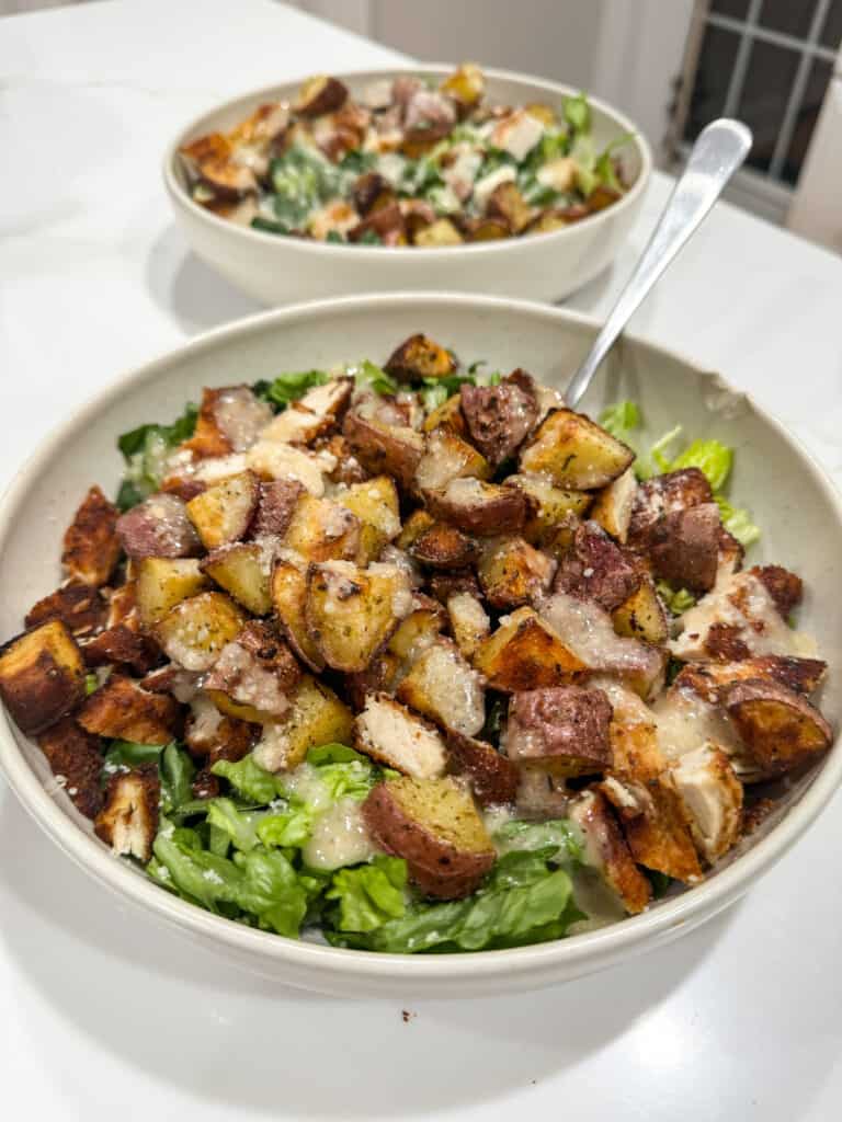 crispy chicken caesar salad