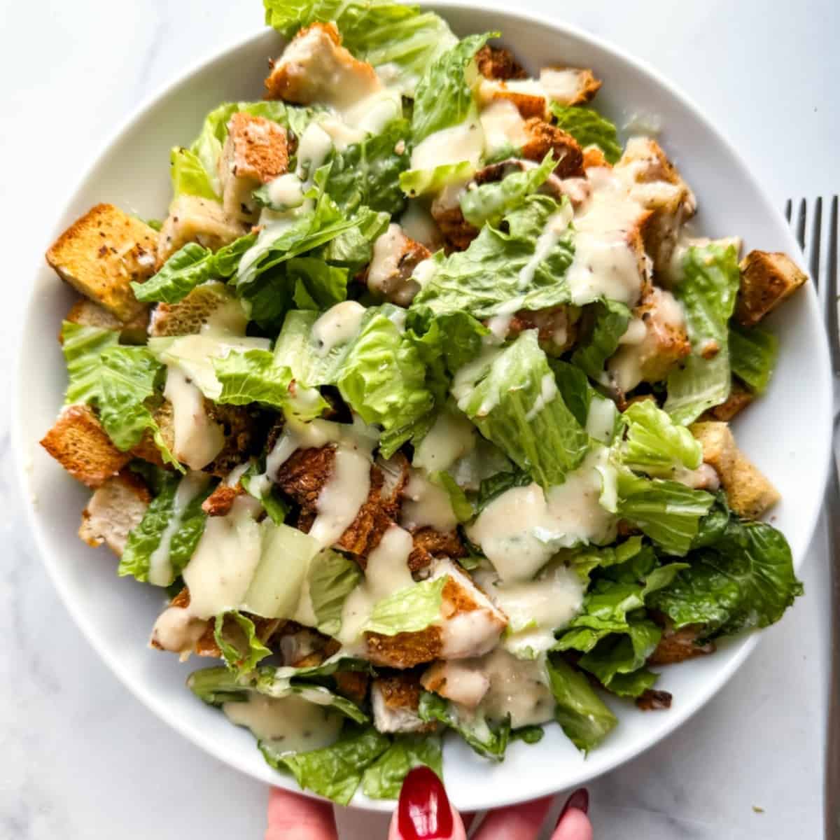 Breaded Chicken Caesar Salad (Gluten Free)