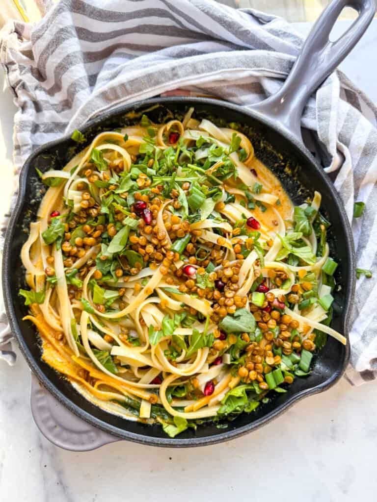 Creamy Curry Spiralized Zucchini Pasta - Vegan, Vegetarian + Gluten-Free