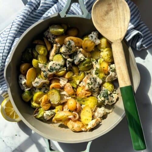 One Pan Chicken and Brussels Sprouts Skillet