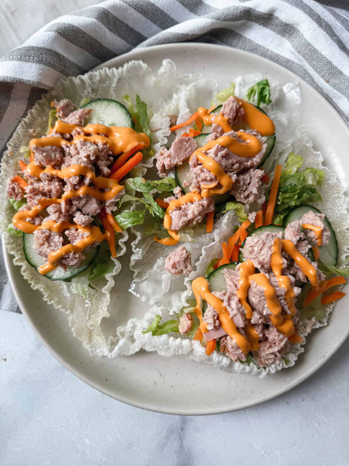 Tuna Rice Paper Spicy Tuna Rice Paper Tacos (Gluten free)