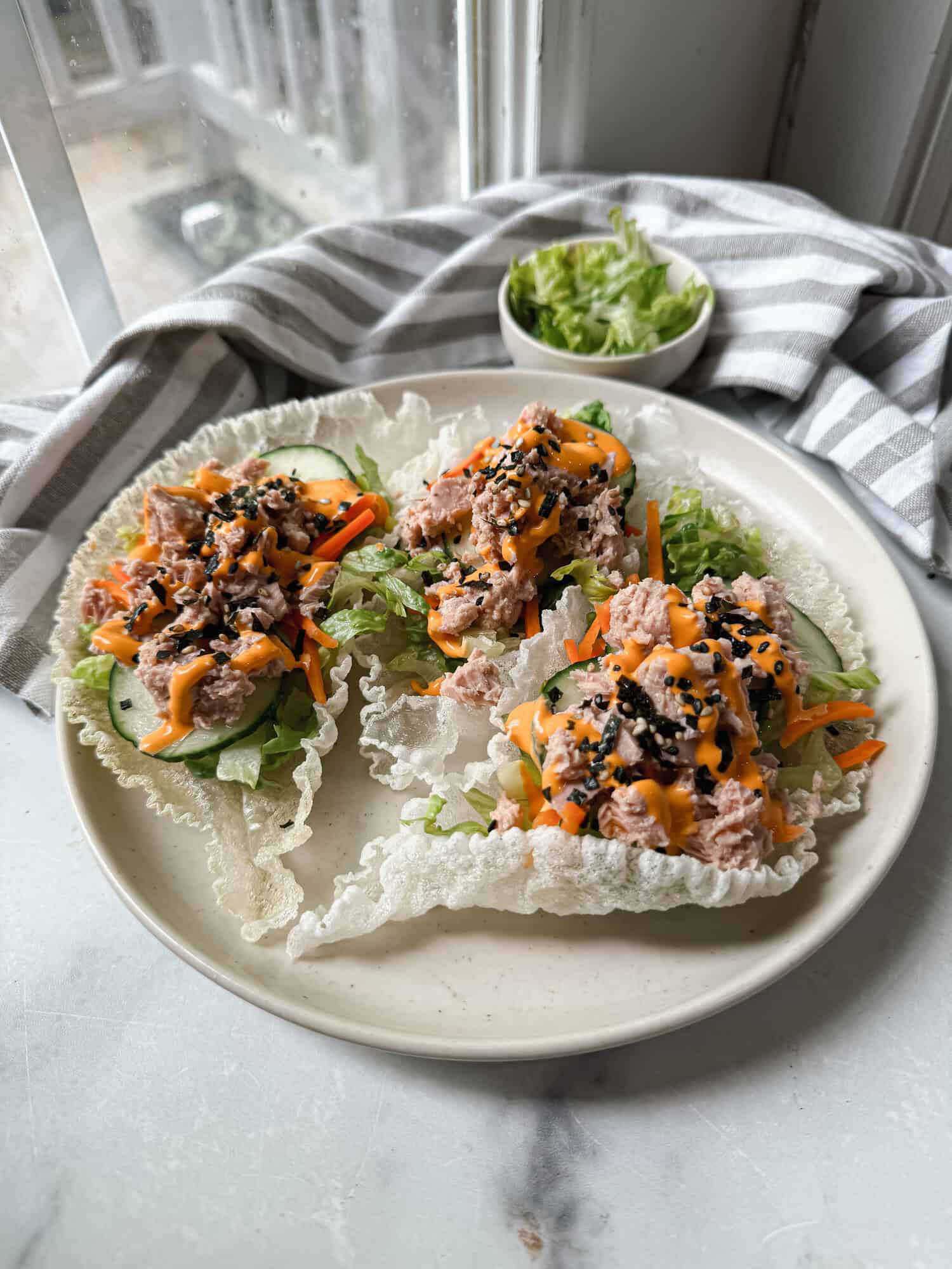 Tuna Rice Paper Spicy Tuna Rice Paper Tacos (Gluten free)