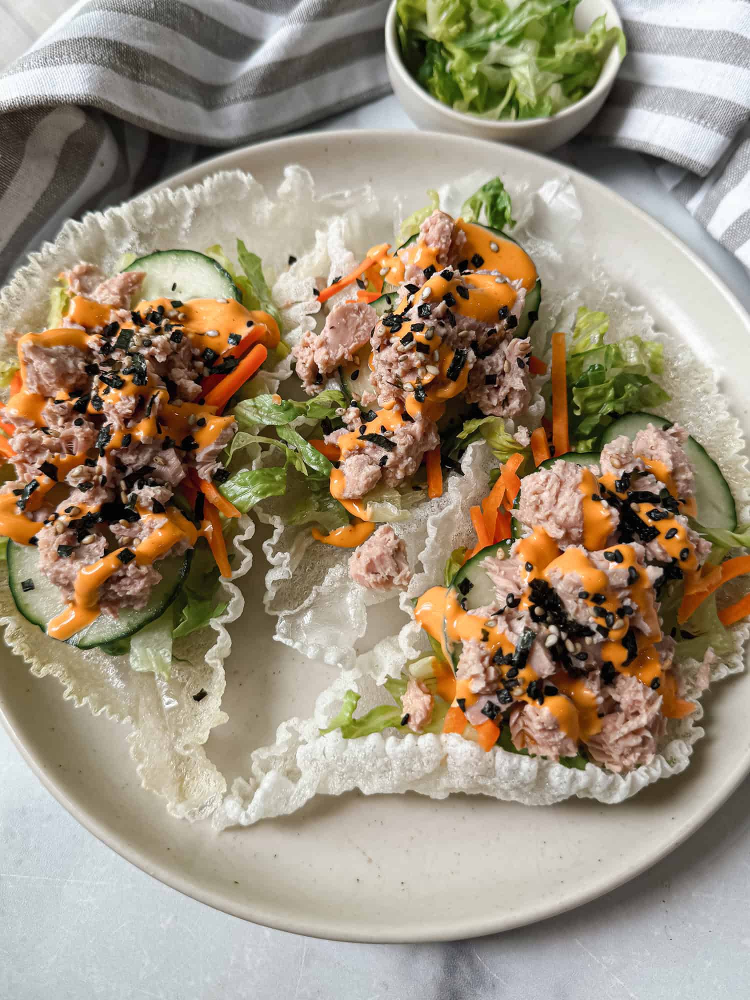 Tuna Rice Paper Spicy Tuna Rice Paper Tacos (Gluten free)