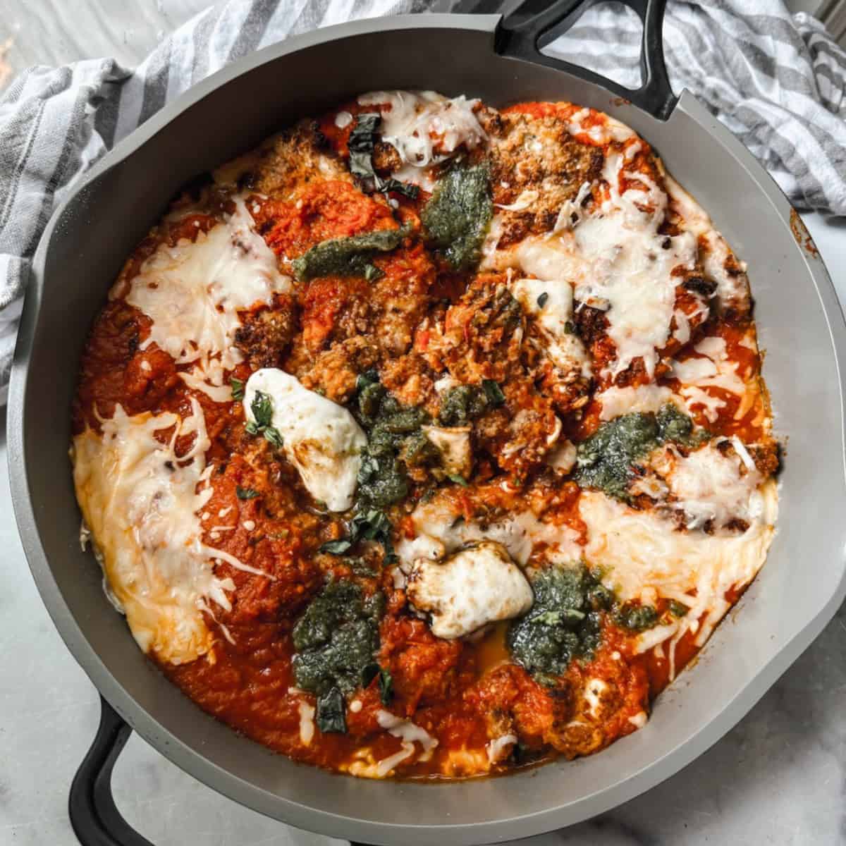 30-Minute Gluten free Chicken and Eggplant Parmesan