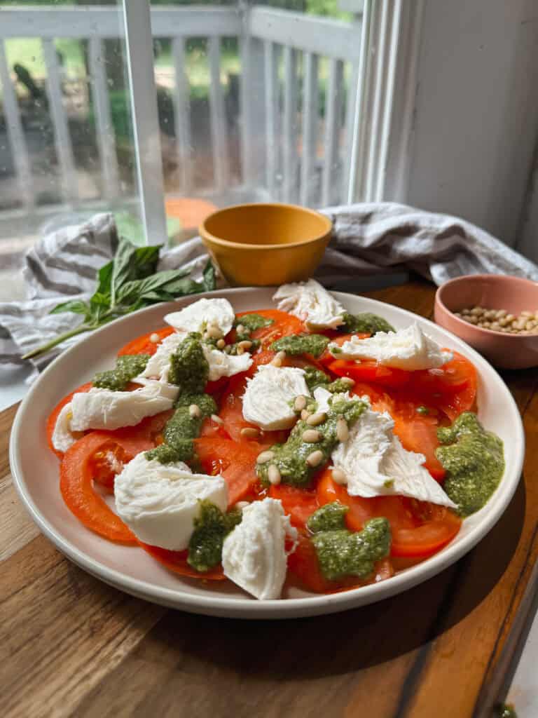 pesto Caprese salad