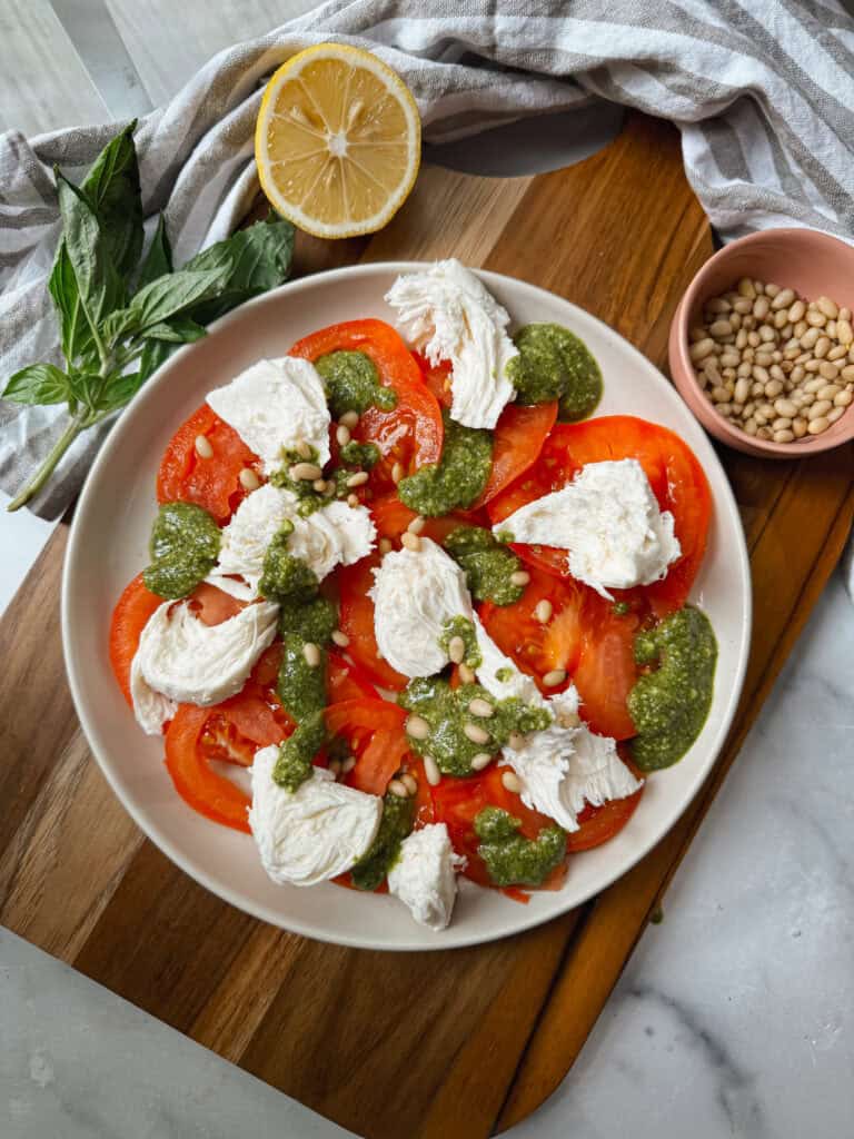 pesto Caprese salad