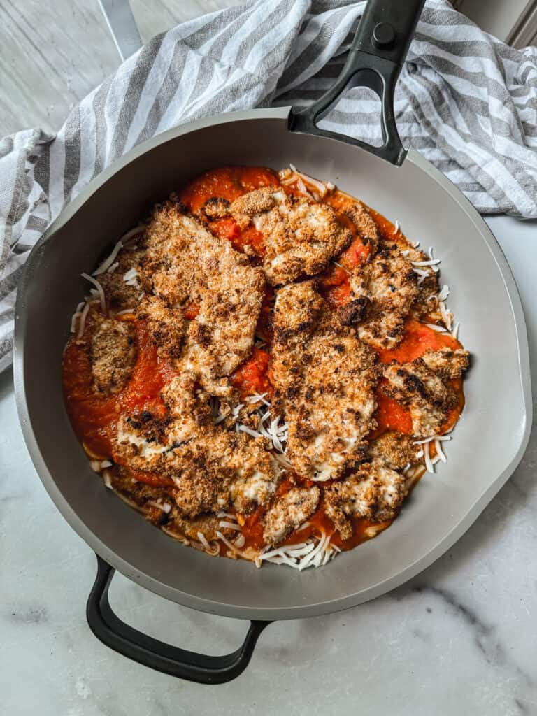 30-Minute Gluten free Chicken and Eggplant Parmesan