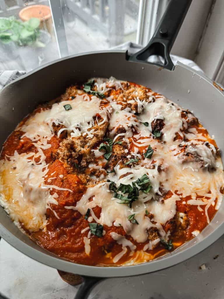 30-Minute Gluten free Chicken and Eggplant Parmesan