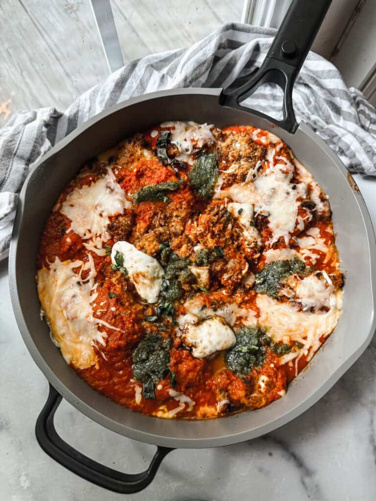 30-Minute Gluten free Chicken and Eggplant Parmesan