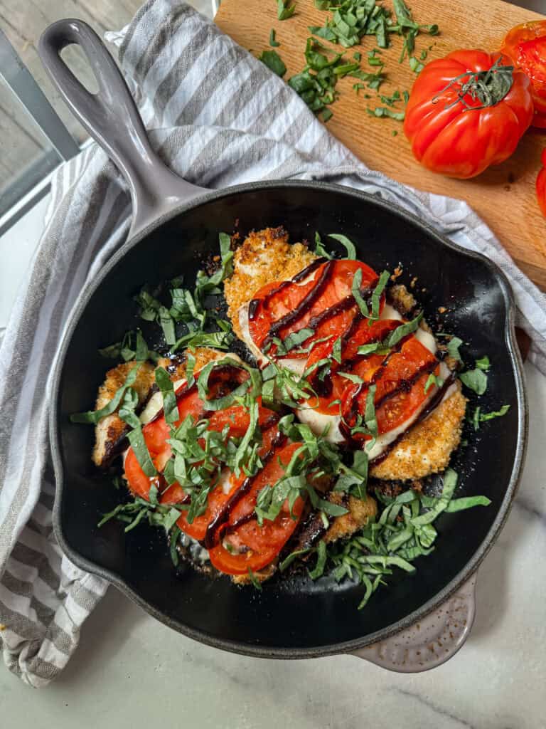 Chicken Mozzarella Tomato Skillet (Gluten free)