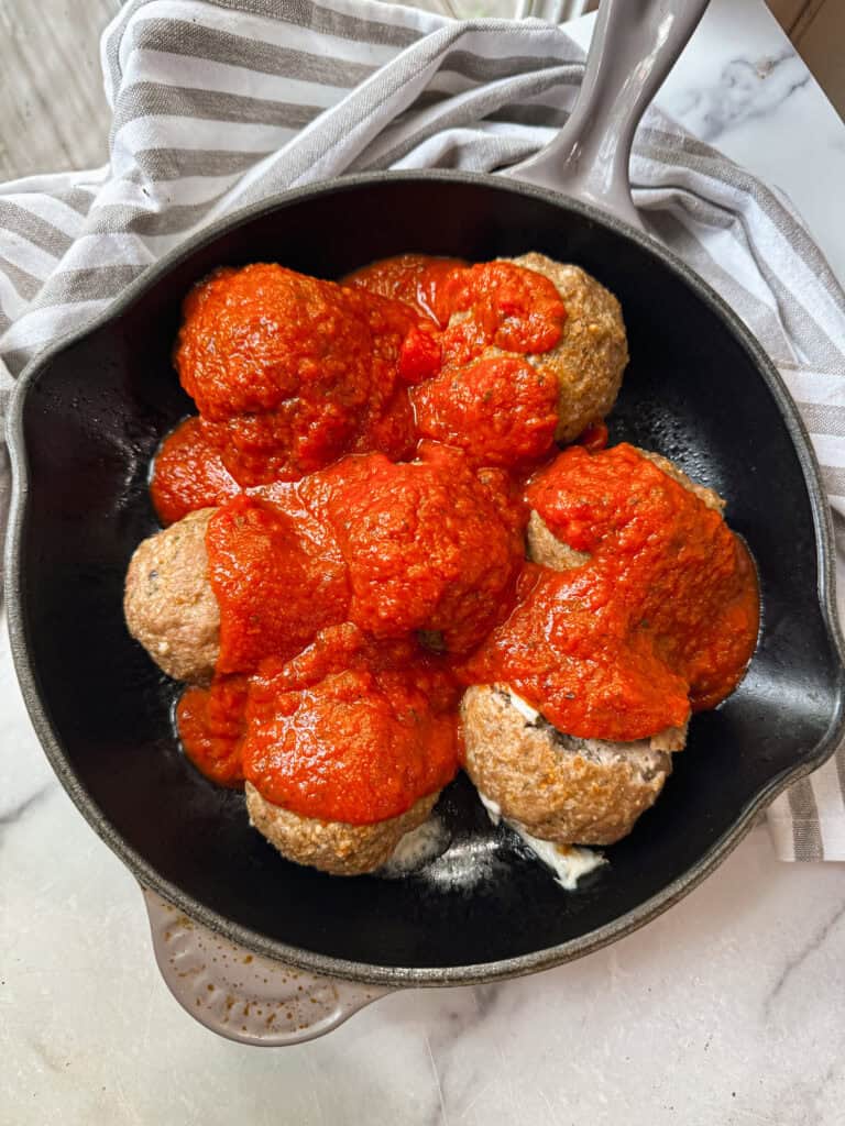 mozzarella stuffed meatballs