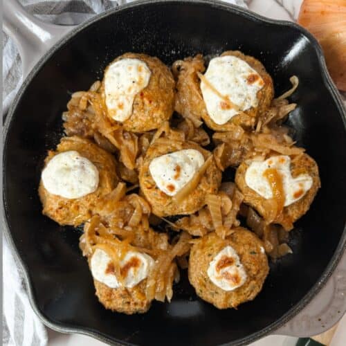 French Onion Chicken Meatballs