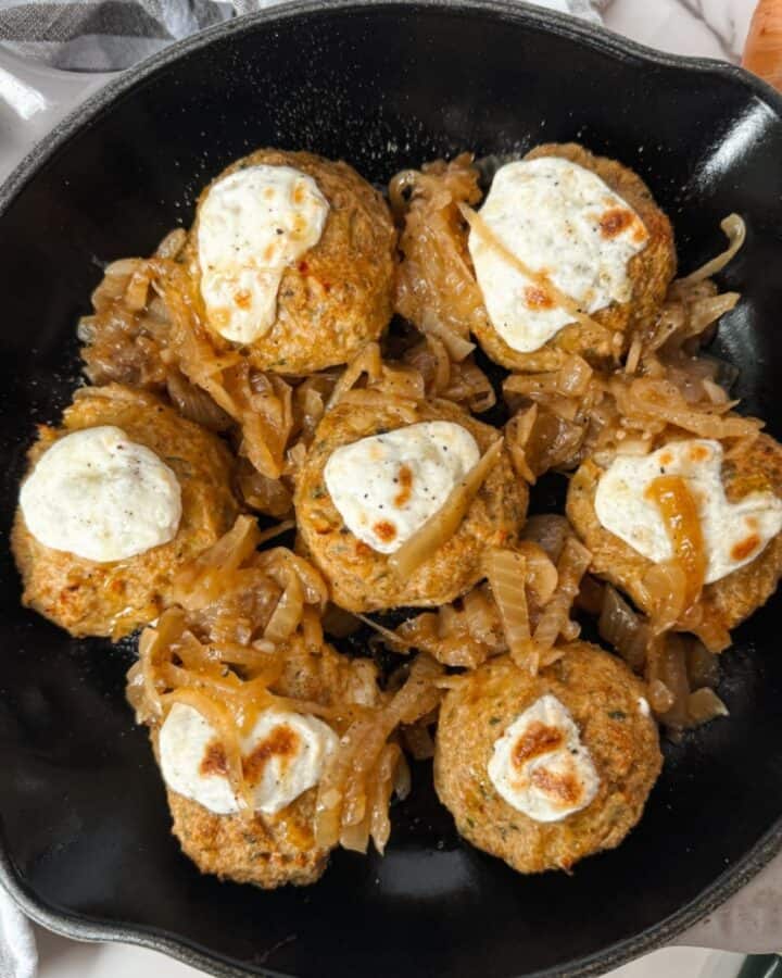 French Onion Chicken Meatballs