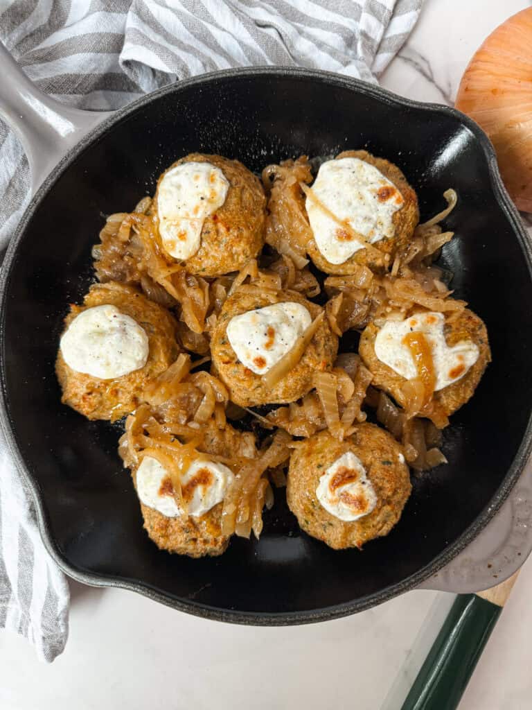 French Onion Chicken Meatballs, french onion meatballs, gluten free meatballs