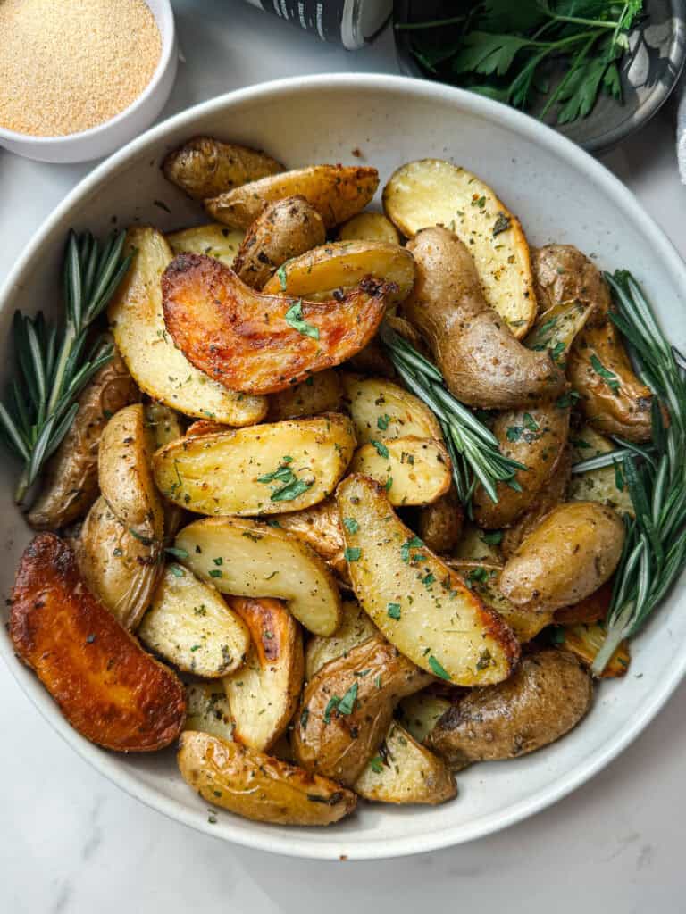 herb roasted potatoes, oven roasted little potatoes, roasted mini potatoes