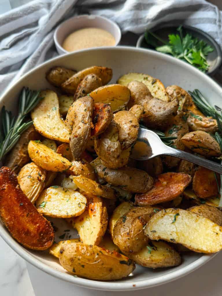 herb roasted potatoes, oven roasted little potatoes, roasted mini potatoes