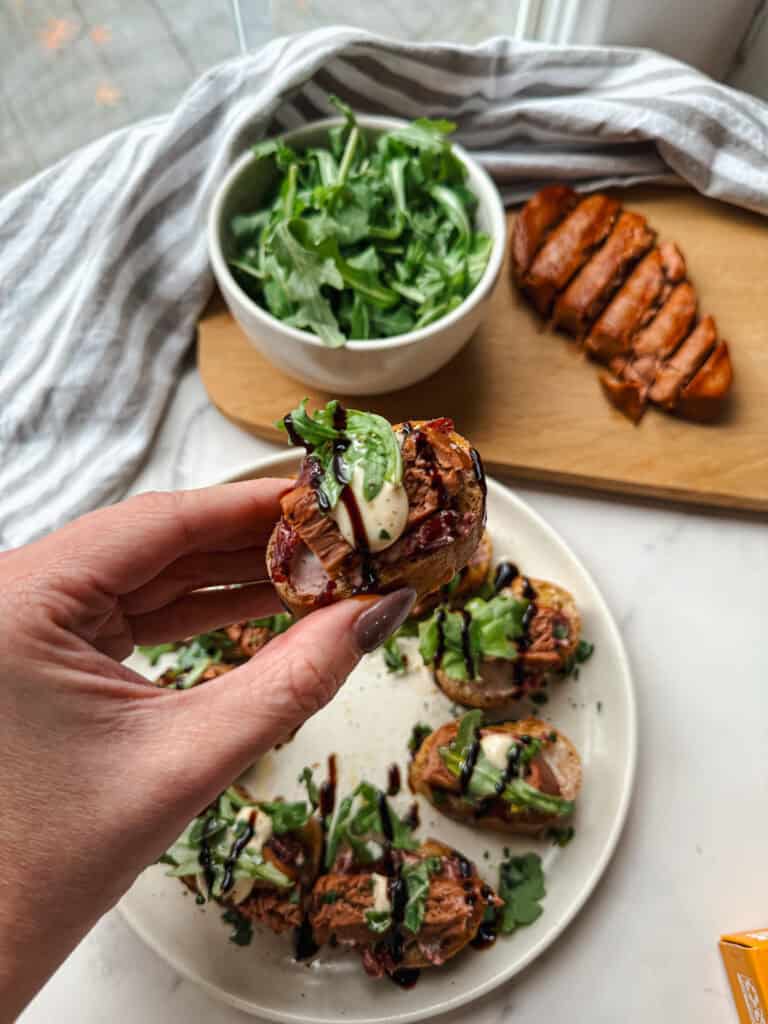 steak crostini, gluten free crostini