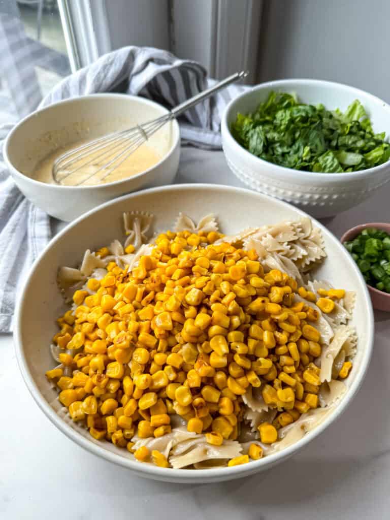 mexican street corn pasta salad, gluten free pasta salad