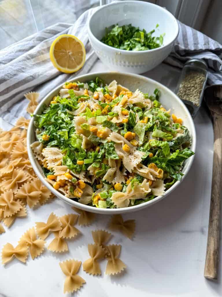 mexican street corn pasta salad, gluten free pasta salad