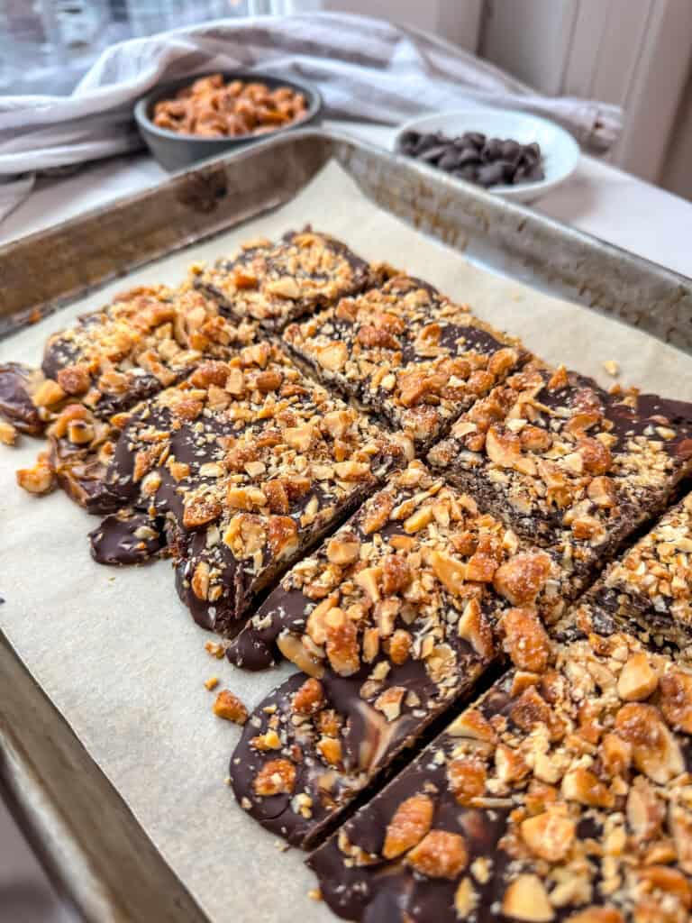 Snickers dates, Date bark, gluten free date bark, stuffed dates